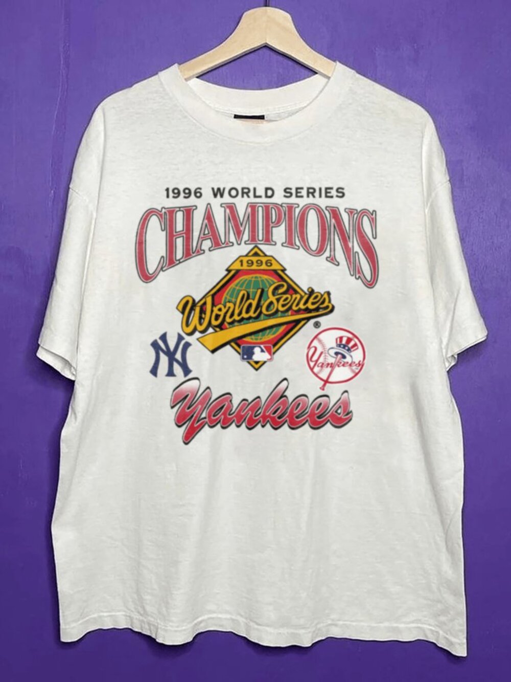 1996 New York Yankees Crewneck Shirt, Retro MLB New York Baseball Shirt Tee